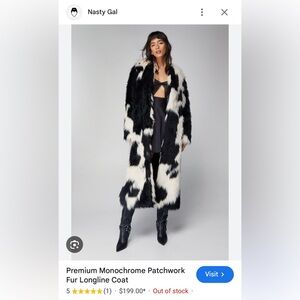 Nasty Gal fur coat size US size 2